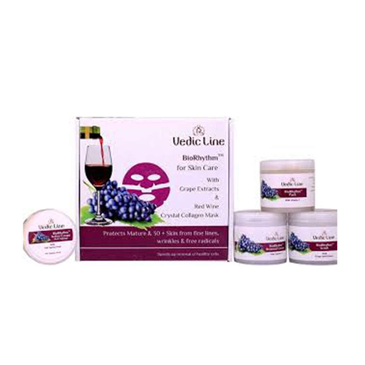 Vedicline Bio Rhythm With Grape Extracts & Red Wine Crystal Collagen Mask